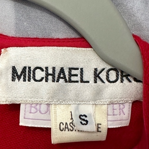 Michael Kors Red Long Sleeve Crew Neck Back Zip Blouse Size Small - Picture 2 of 4